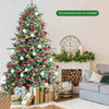 8 feet hinged artificial Christmas spruce tree with mixed PE and PVC tips, featuring a dense appearance and sturdy.