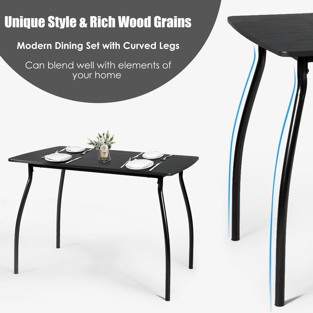 5-piece dining table set featuring a sturdy steel frame, minimalist design, and smooth MDF surface for kitchens and.