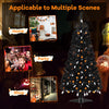 4.5 feet artificial Halloween tree with black leaves, 65 ghost and pumpkin lights, perfect for home, party, or shop.