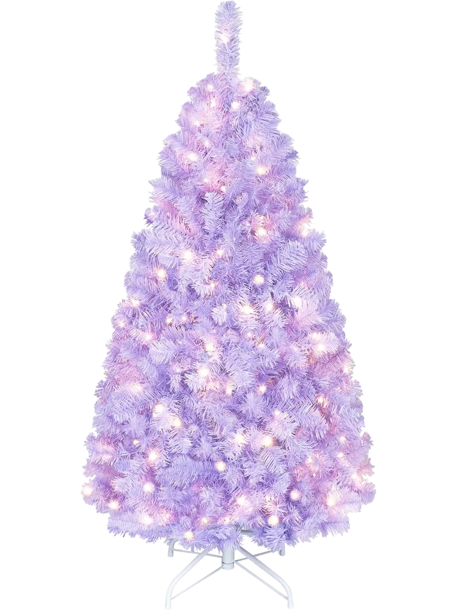 Costway Pre-Lit Light Purple Peacock Blue Christmas Tree Warm White LED 44892286 New