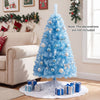 4.5 FT pre-lit ice blue Christmas tree adorned with warm white lights, creating a charming festive atmosphere for any space.