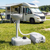 Portable 4.5-gallon wash basin stand with a 6.34-gallon recovery tank, ideal for camping and outdoor activities.