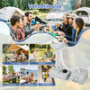 4.5-gallon wash basin stand with stainless steel faucet and rolling wheels, ideal for camping, picnics, and barbecues.