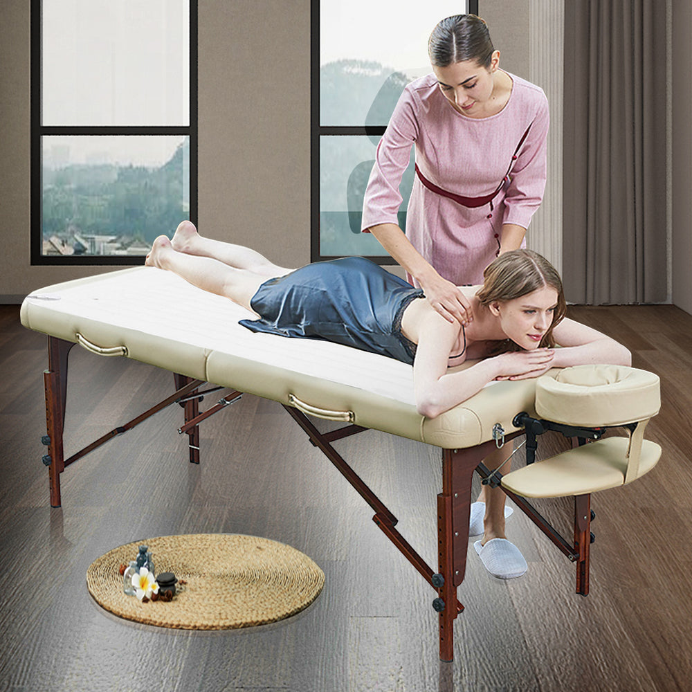 Massage table warmer with 5 heat settings, lightweight design, and auto-off feature for safe, comfortable use.