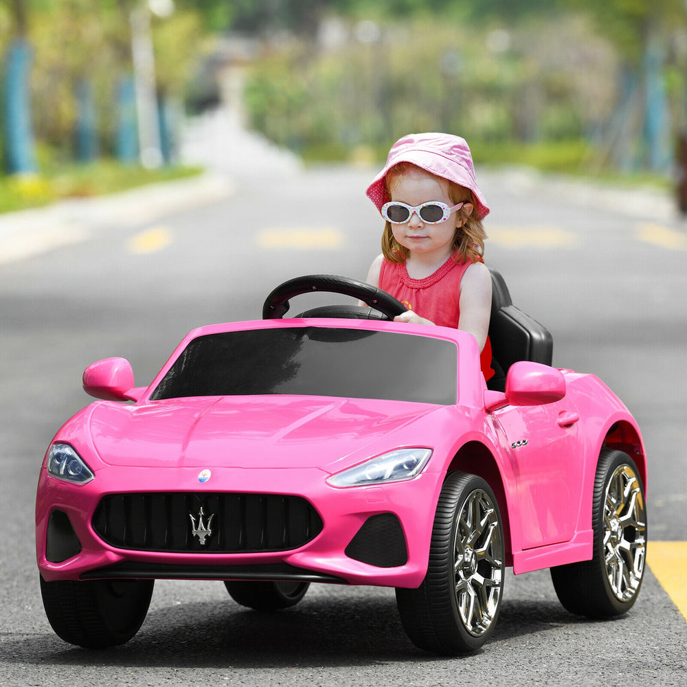 12V Kids Ride-On Car with Remote Control and Lights-Pink - Gallery View 1 of 12