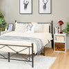 White nightstand set featuring three tiers of storage, including a spacious top, open shelf, and cabinet with door.