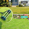 18-inch rolling lawn aerator with tine spikes, showcasing before and after lawn aeration results for healthier grass.