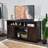 59 Inch TV Stand Media Center Console Cabinet with Barn Door for TV's 65 Inch-Brown - Gallery View 1 of 11