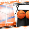 Close-up of the tear-resistant Oxford ball return ramp and premium polyester fabric of the foldable basketball arcade.