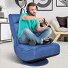 Navy 5-position folding floor gaming chair with 360-degree swivel, high-density sponge, and removable base cover for.