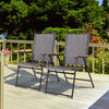 Set of 2 Patio Folding Sling Back Camping Deck Chairs-Gray - Gallery View 1 of 11