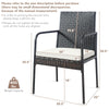 Front view of a patio wicker rattan dining chair with comfy cushions, featuring a sturdy steel frame and ergonomic.