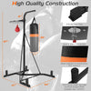 Heavy duty boxing punching stand with adjustable speed bag and multi-layer heavy bag, ideal for home gym strength.