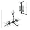 2-bike hitch mount bike rack with adjustable wheel holders and foam-padded hooks for secure transport of bikes.