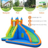Kids inflatable water slide with climbing wall and splash pool, made of puncture-resistant Oxford material for outdoor.