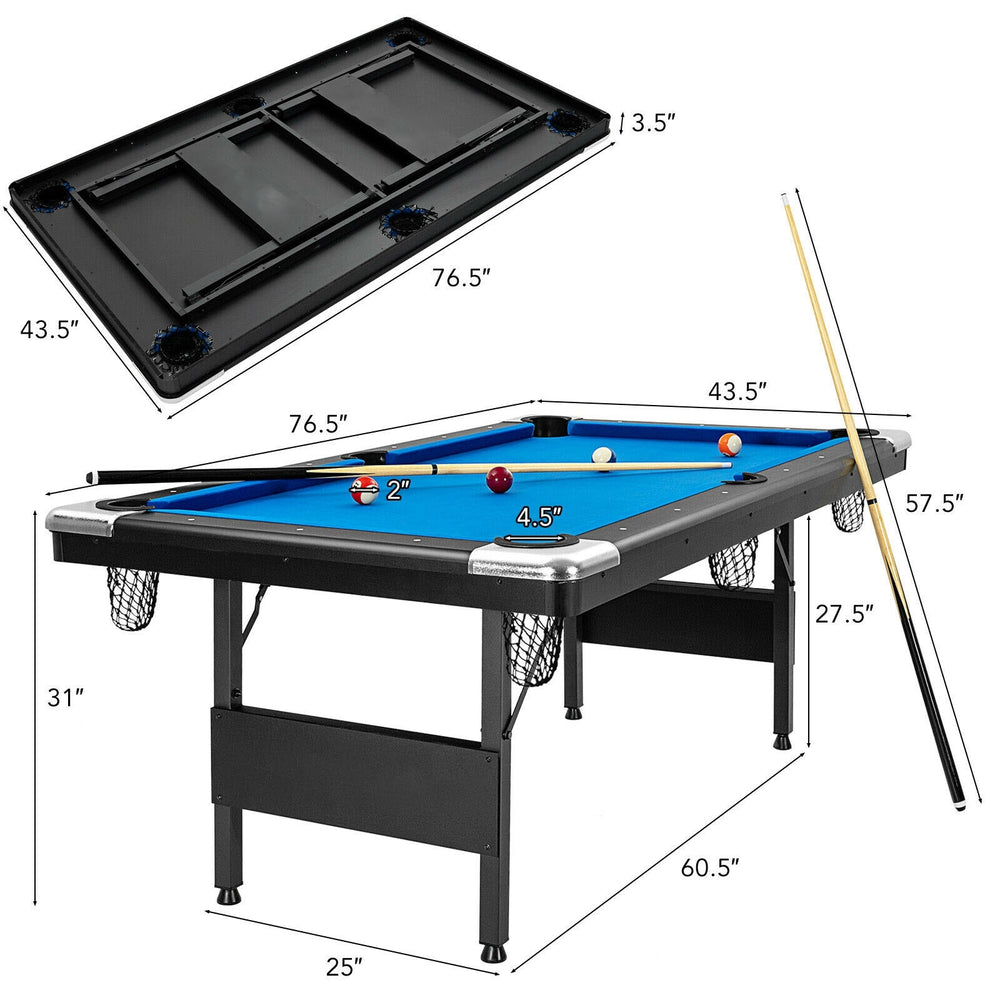 Costway Billiard Pool Table Foldable 6ft with Complete Set of Balls New