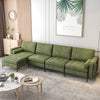 Modular L-shaped 4-Seat Sectional Sofa with Reversible Chaise and 2 USB Socket-Army Green - Gallery View 1 of 10