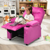 Kids Recliner Chair with Cup Holder and Footrest for Children-Pink - Gallery View 1 of 10