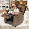 Kids Recliner Chair with Cup Holder and Footrest for Children-Light Brown - Gallery View 1 of 10