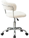 Sherpa swivel office chair with chrome base, adjustable height, and rolling casters for versatile use in any room.