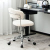 Computer Desk Chair Adjustable Sherpa Office Chair Swivel Vanity Chair-White - Gallery View 1 of 12