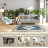Faux wool fabric area rug with beautiful pattern, 0.4" thickness, ideal for living room, bedroom, or dining room.