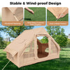 Inflatable camping tent for 4-6 people featuring windproof design, mesh windows, and durable waterproof materials.