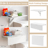 Wall mounted folding table in white, 31.5 x 23.5 inches, open for dining or workspace, ideal for small spaces.
