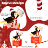Joyful penguin decoration with opening mailbox, 100 warm white LEDs for a festive touch in homes and shops.