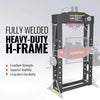 75 Ton H-Frame Electric Hydraulic Shop Press with Hand Winch, 110V Motor, Fully Welded Steel Frame, Safety Guard, HSP75E