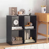 4 Cube Bookshelf with Back Guardrail for Living Room Bedroom-Black - Gallery View 1 of 11