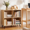 4-Cube Wooden Bookshelf Bookcase with 5 Metal Legs for Home-Natural - Gallery View 1 of 10