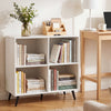 4-Cube Wooden Bookshelf Bookcase with 5 Metal Legs for Home-White - Gallery View 1 of 10
