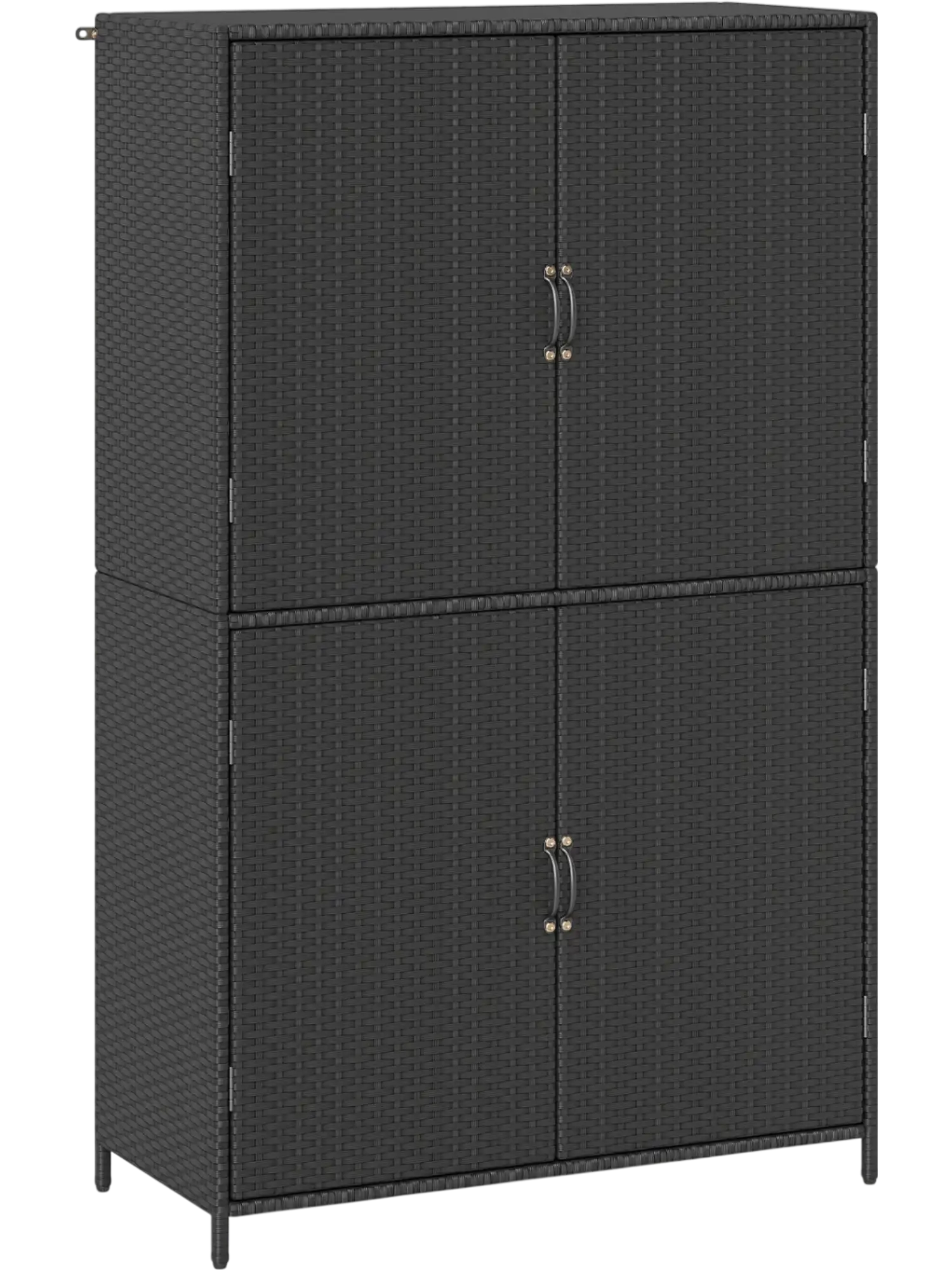 Costway 4-Door Rattan Vertical Storage Shed with Adjustable Shelves 85880765 New