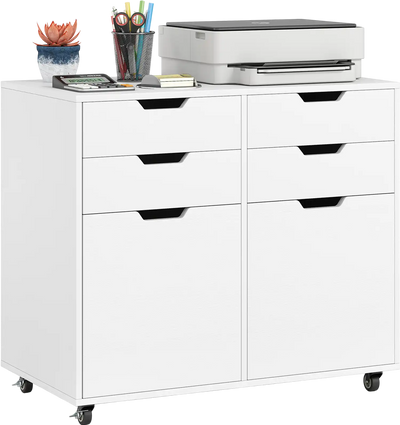 Costway 4-Drawer File Cabinet with Wheels Home Office Storage 543628971 New