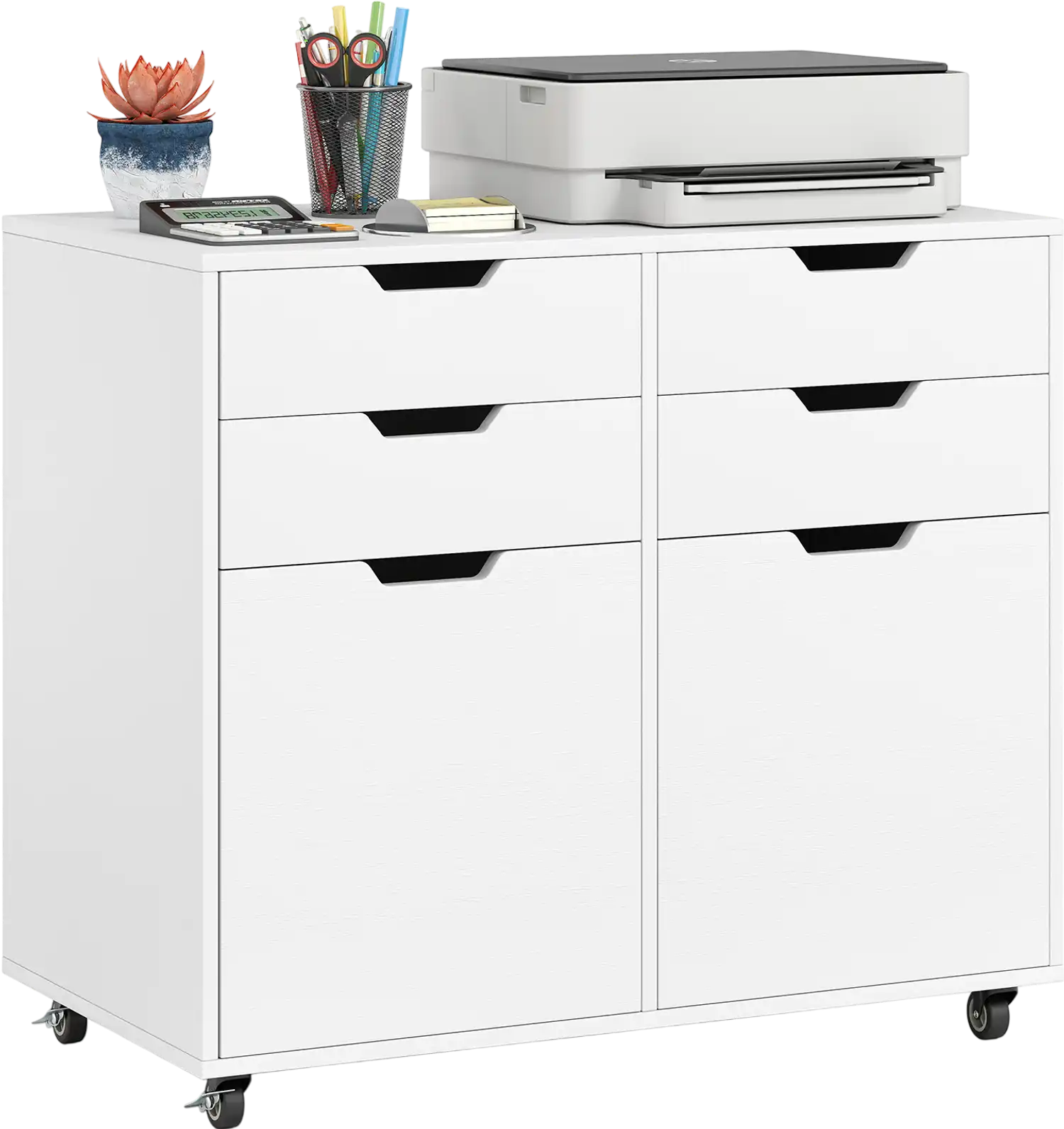 Costway 4 Drawer File Cabinet with Wheels Home Office Storage 543628971 New