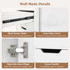 Close-up of the 4 drawer file cabinet's adjustable metal hinges and cutout handles for easy opening and modern design.