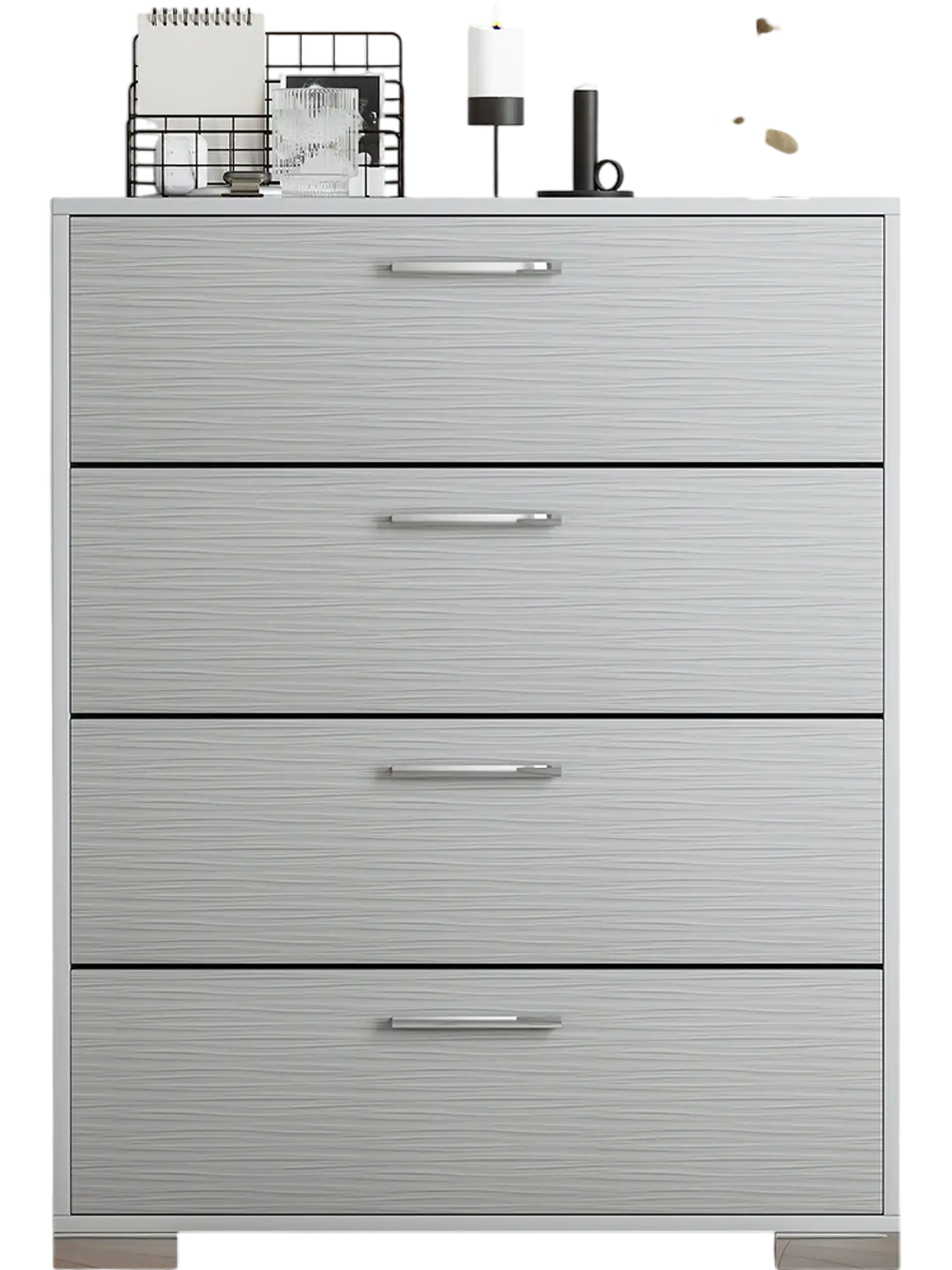 Costway 4 Drawer Storage Cabinet Sideboard Gray Metal Legs Handles 32897541 New
