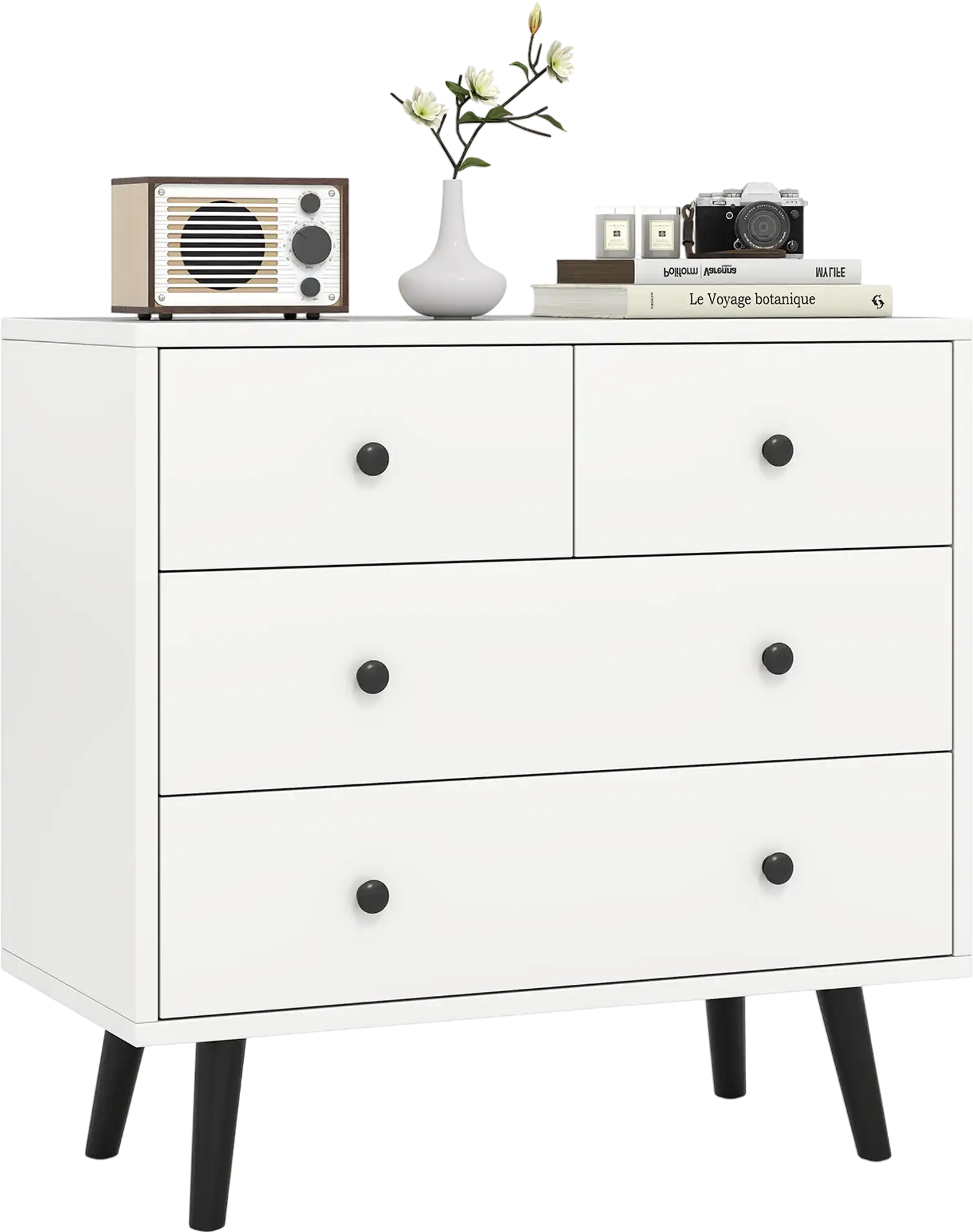 Costway 4-Drawer Dresser Chest Sideboard Cabinet 94806325 New