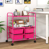 4 Drawers Shelves Rolling Storage Cart Rack-Hot Pink - Gallery View 1 of 10