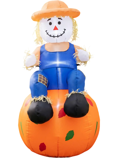 Costway 4' Halloween Inflatable Scarecrow on Pumpkin 83945146 New