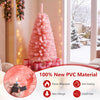 Pink 4 FT artificial Christmas tree with 110 branch tips and 50 warm white LED lights, perfect for festive decor.