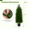4 FT artificial topiary tree with green faux cedar leaves, shown with dimensions, ideal for indoor decor.