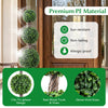 4 FT artificial triple ball boxwood tree in a cement-filled retro planter, featuring sun-resistant and non-fading.