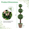 Artificial triple ball boxwood tree in a retro planter, 47 inches tall, with 10-inch base for indoor decor.