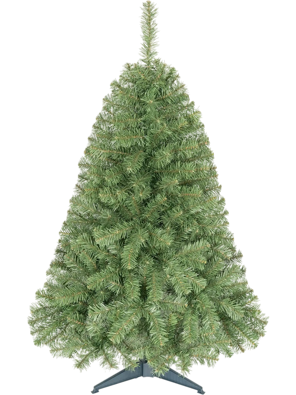 4 FT artificial unlit Christmas tree with 269 PVC branch tips, ideal for small-space holiday displays and easy setup.
