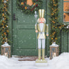 4 FT Christmas Nutcracker with High Hat & Beautiful Scepter-White & Golden - Gallery View 1 of 10