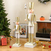 4 FT Christmas nutcracker with golden hat and scepter, perfect for indoor or outdoor holiday decoration.