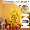 4 FT pre-lit artificial Christmas tree with 100 warm white LED lights and snow flocked branches for festive indoor.