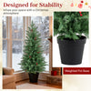 4 FT pre-lit Christmas tree with 70 warm white LED lights and weighted pot base, perfect for festive indoor decoration.
